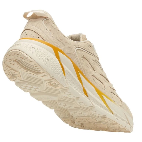 NWT Clifton L Suede Unisex NEW Leather Athletic Shoes tan shortbread beige gold - Picture 11 of 11